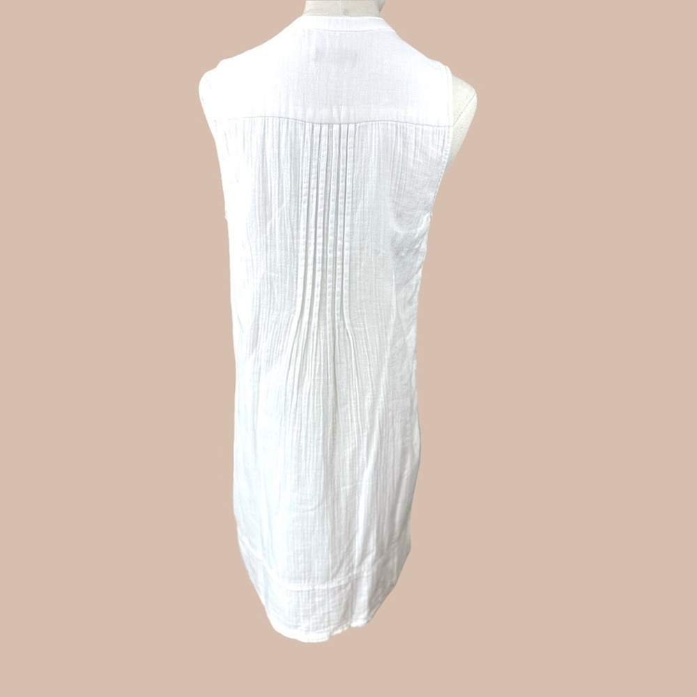 Quince NWOT SZ XSM white flax linen cotton swing dress‎ mini - Picture 7 of 16